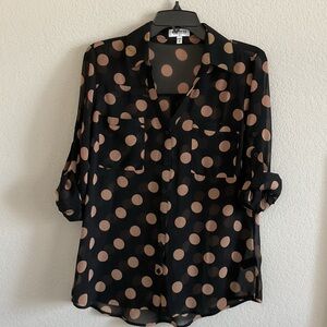 Express “The Portofino Shirt” Polka Dot Blouse- Size M